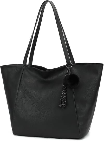 TAN.TOMI Dames Handtassen – Dames Tas Shopper – Grote Shopper Schoudertas – Lichtgewicht & Ruim - Zwart