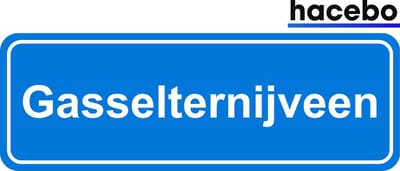 Hacebo - Plaatsnaam Sticker - 29x10 CM - Gasselternijveen sticker - Verkeersborden sticker - grappige cadeaus - Gasselternijveen