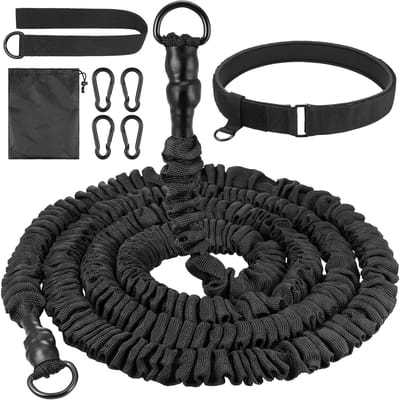 Zwemtrainingriem voor volwassenen en kinderen, verstelbare zwemring met strap, weerstandsgordel voor zwembadgebruik en zwemtraining van 2.5-7.5 m