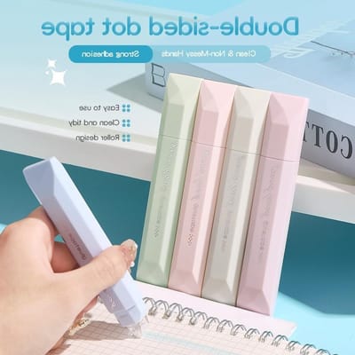 Dubbelzijdige plakbandrollers - 5 stuks multifunctioneel voor knutselen, scrapbooking, kaarten en geschenken, ideaal voor school en kantooractiviteiten