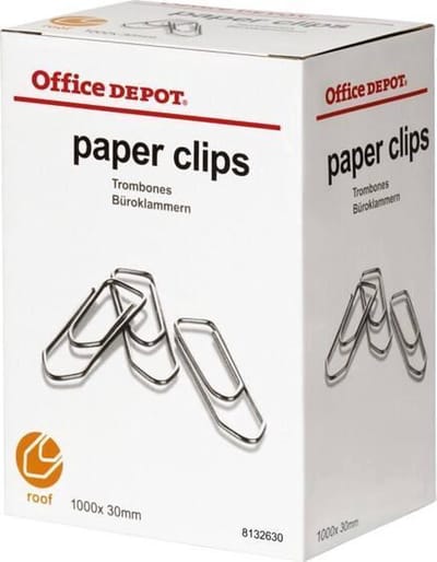 Office Depot - Paperclips - 30 mm - Zilver - 1000 stuks
