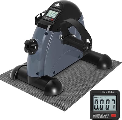 Onder Desk Fiets - Mini Hometrainer - Zittend Trainen - Met LCD Display - 3.92 kg - Zwart Grijs