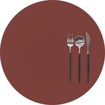 ZICZAC - Placemat TOGO - SET/6 - Rond - Dubbelzijdig - Kunstleer - Dia 38 cm, rood