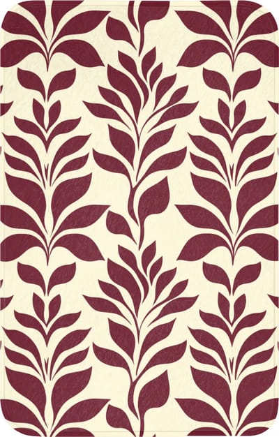 WC mat 50x80 cm - Antislip - Abstract - Bladeren - Burgundy - Toiletmat - Vloermat - Douchemat - Toilet tapijt - Toiletmatten