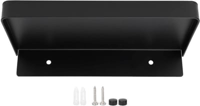 Stijlvolle Wandplanken voor de Badkamer, Mobiele Telefoonhouder en Rvs Badkamertray, Makkelijk te Monteren, 185 x 90mm (Zwart)