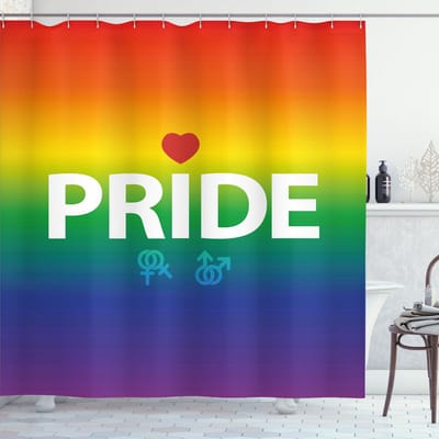 New Bed, Trots Levendig gendermotief Douchegordijn Badkamer Decor Set met Haakjes, 180 cm B 200 cm L