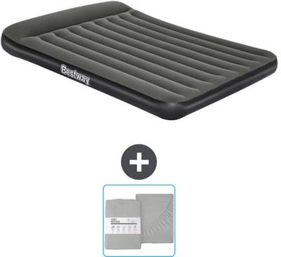 Bestway luchtbed - 2-Persoons - 152 x 203 x 30 cm - Groen - Inclusief en Hoeslaken
