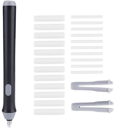 Dailygoods - Elektrische gum - Automatisch - Batterijgevoed - Zwart - Gumvullingen - Perfect voor creatief gebruik - Handig voor studenten