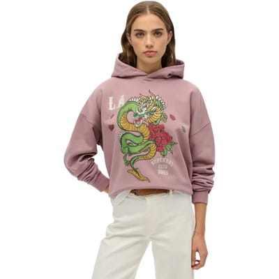 Superdry - Neo Trad Tattoo hoodie met relaxte pasvorm - Dames - Hoodies
