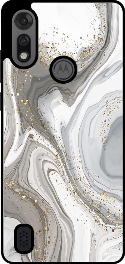 Smartphonica Telefoonhoesje Geschikt voor Motorola Moto E6i / E6s 2020 met marmer opdruk - TPU backcover case marble design - Zilver geschikt voor Motorola Moto E6i;Motorola Moto E6s 2020
