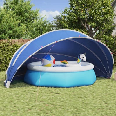 vidaXL - Zwembadkoepel - 500 - x - 500 - x - 236 - cm - 185T - polyester - met - PU-coating