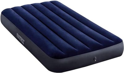 Luchtbed Tweepersoons Klassiek Blauw Snel Opblaasbaar en Comfortabel