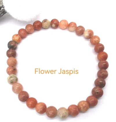 Armband - Edelsteen - Rosophia palm ( “Roos van Sophia”, de vrouwelijke godin ) – 6mm Kralen – 18 cm - werking - Het mineraal is verbonden aan liefde, geluk en empathisch vermogen.