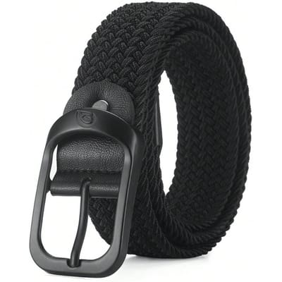 Ceintures tissées pour hommes et femmes ceintures élastiques version coréenne pour femmes ceintures polyvalentes pour étudiants 110cm black
