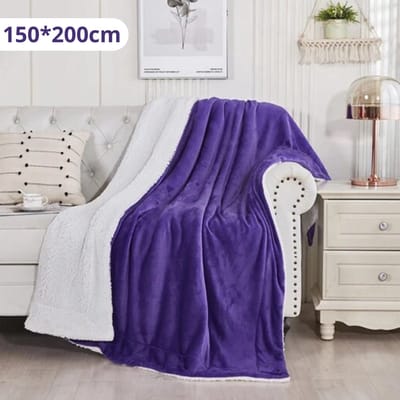 Bovista Deken - Pluche - Wollen - Dekentje - Fleece - Plaid - Knuffeldeken - Bank Deken - 2 Persoons - Paars