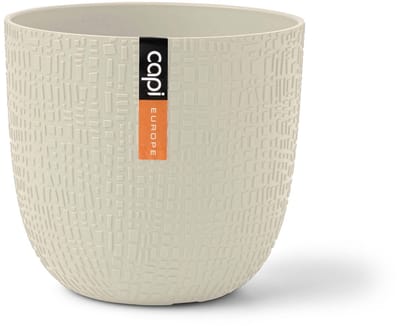 Capi Europe - Bloempot bol Skin 'made with' zaagsel beige - 13x12 - Zaagsel beige - Bloempot voor binnen en buiten - Capi ‘Made with’ - Gemaakt van gerecycled materiaal - Levenslang garantie - ISSW532