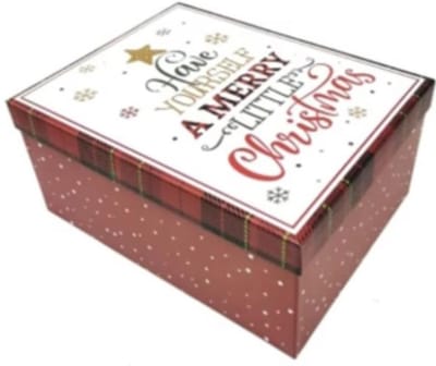 Luxe Cadeaudoos met Deksel - 19*13*7.5cm - Rood – Kerst Geschenkdoos – Stevig & Herbruikbaar – Cadeauverpakking voor Kerstcadeaus