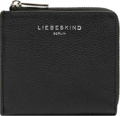 LIEBESKIND BERLIN Leren Portemonnee Paris 4 Small Pebble Nino Wallet Black Zwart
