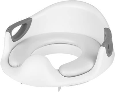 Kindertoiletbril met trede - Zindelijkheidstrainer baby - Zelfstandig naar toilet - Antislip en stabiel - Universele pasvorm - Grijs