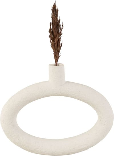 Present Time Vaas Ring - Polyresin - Ovaal Wijd Wit - 25x3,5x20,5cm - Modern