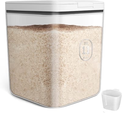 Dailygoods- Rijstbewaarcontainer 10 kg - Luchtdichte Container - Keukengraandispenser - Voorraadkast Container - BPA-vrij Kunststof - Ruimtebesparend Ontwerp - Voedselopslagcontainer