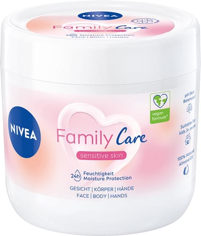 Nivea Family Care Serie - Lichte Hydraterende Crème - Gevoelige Huid - Vegan - Voor Gezin