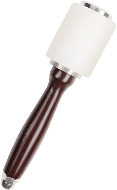 Allecto - Leder Hamer - Nylon Rubber I-hoofd Hamer Club - Houten Handvat - 20,5 cm - Voor Lederwerken - Geschikt voor Naaien en Stampen