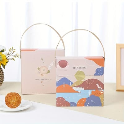 Lot de 5 boîtes à desserts portables, boîtes à gâteaux, boîtes d'emballage de pâtisserie, adaptées aux cadeaux, à l'artisanat, aux fêtes, aux anniversaires et aux coffrets cadeaux 4 grids white