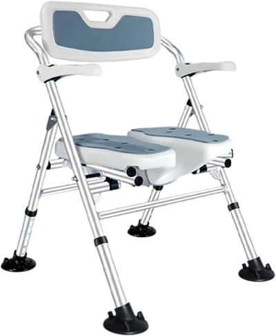 Opvouwbare Douchestoel - Douchestoel Ouderen - Veilig Douchen - In Hoogte Verstelbaar - 53 x 57 x 73-85 cm - Wit