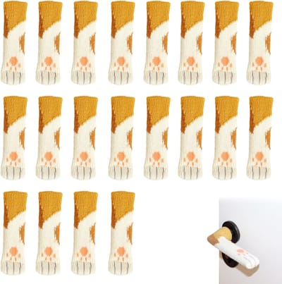 Famanu – Antislip vloerbeschermers - elastisch - beschermt vloeren - set van 20 stuks - grijs - geschikt voor stoelen en meubels