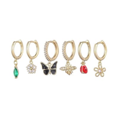 Aramat Jewels | Oorringen | Dieren Bedel Oorringen Set | | | |12mm | Zilver | Kinderen, Volwassenen | Verkleurd niet