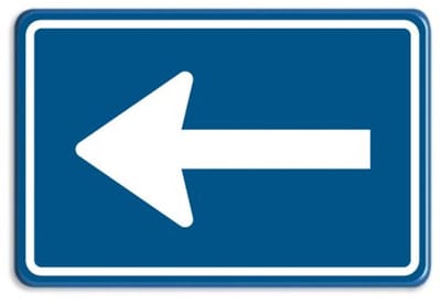 Verkeersbord Eenrichtingsweg Links - C04 - Weerbestendig Aluminium - 30x45 cm - Bevestiging: Zonder bevestiging (alleen het bord)
