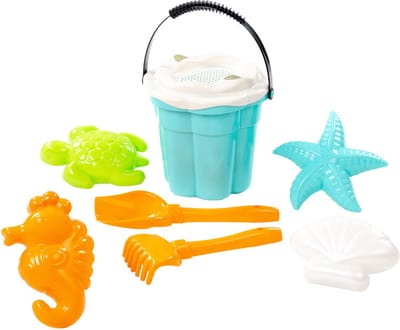 Cavallino Toys Cavallino Safari Classic Bucket Set with Sand Shapes Blue 9 pcs.