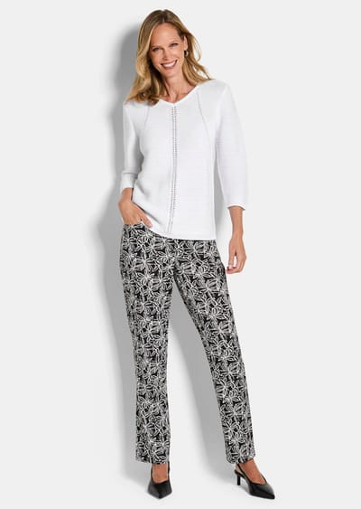 Pullover met tricot details - wit - Gr. 25 van Goldner Fashion