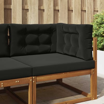 vidaXL - Buitenbankkussen - Polyester - Zwart - 80 - x - 80 - cm