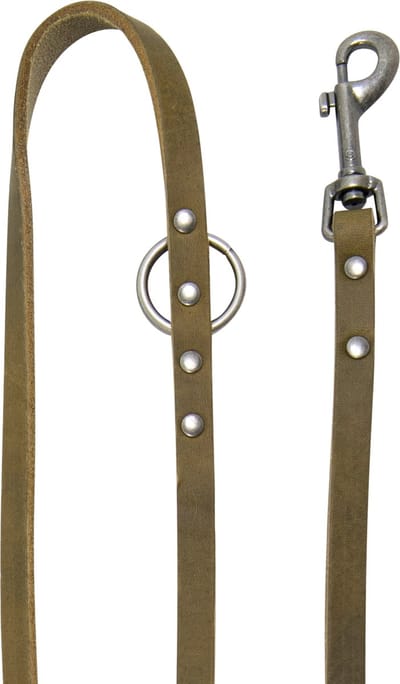 Animal Boulevard Ab30171 - Hals- En Leibanden - Hond - Ab Country Leather Handvrij Leiband Olijf-12mmx200cm - Maat: 12mmx200cm - 205377