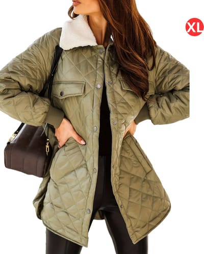 Livano Winterjas - Parka Dames Winterjas - Winter - Volwassen - Stijlvol - Leger Groen - Maat XL
