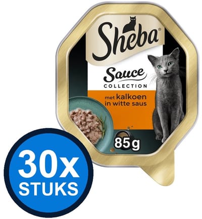 30x Sheba - Sauce Collection Kalkoen - Kattenvoer Natvoer - 85g