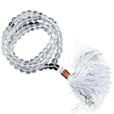 Yogi & Yogini naturals Mala bergkristal AA-kwaliteit 108 kralen + tasje (6 mm)