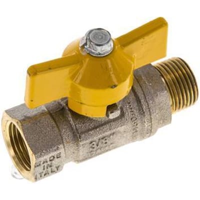 Mannelijk naar vrouwelijk R/Rp 3/8 inch Gas 2-weg Vlinderhandvat Messing Kogelkraan