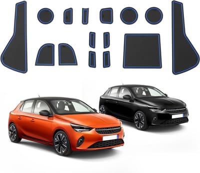 Rubber matten voor Opel Corsa F 2020-2024, antislip, voor console en opbergruimtes, geluidsisolatie en bescherming