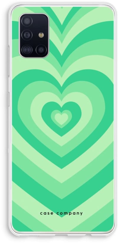 Case Company® - Hoesje geschikt voor Samsung Galaxy A51 4G hoesje - Hart Groen - Soft Cover Telefoonhoesje - Bescherming aan alle Kanten en Schermrand