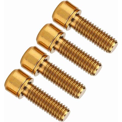 Lot de 4 boulons de serrage de frein à disque de vélo M6 x 18 mm, vis fixes avec joint Purple