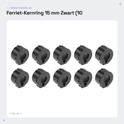 Dailygoods - Ferriet-Kernring 15 mm Zwart (10 Stuks)