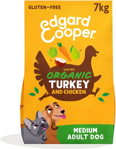 Edgard & Cooper Adult Hondenbrokken Voor Medium Honden, Biologische Kalkoen& Kip 7Kg, Biorecept Met Vers Vlees Vol Eiwitten, Met Natuurlijke Ingrediënten