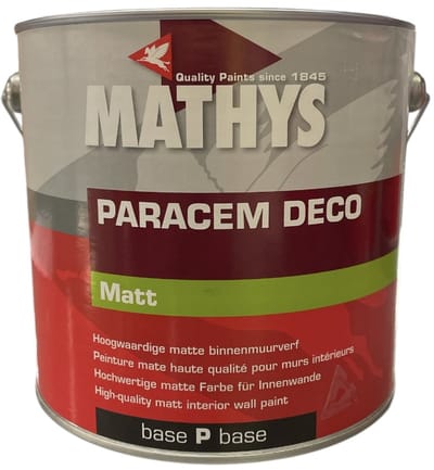 Mathys Paracem Deco Matt - Hoogwaardige watergedragen matte binnenmuur verf - 2.50 L - RAL 9010 Pure White ( gebrokenwit)