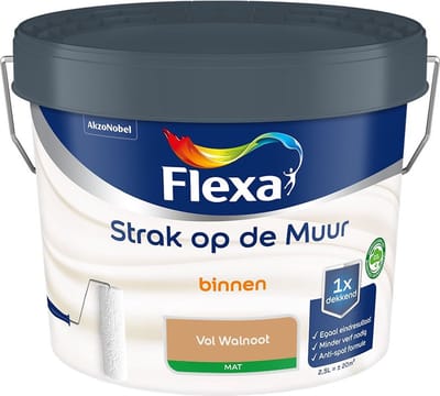 Flexa - Strak Op De Muur Binnen Mat - Vol Walnoot - Mengverf - 2,5 L