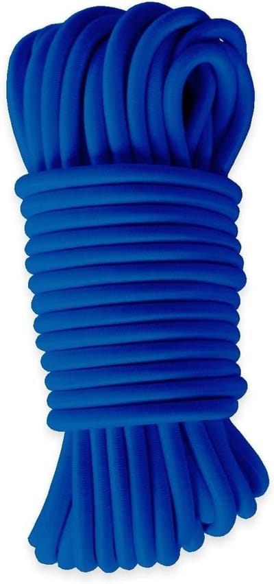 Elastisch koord - Bungeekoord spanband - Dekzeil bevestigen - UV-bestendig materiaal - 9 mm x 30 m - Blauw