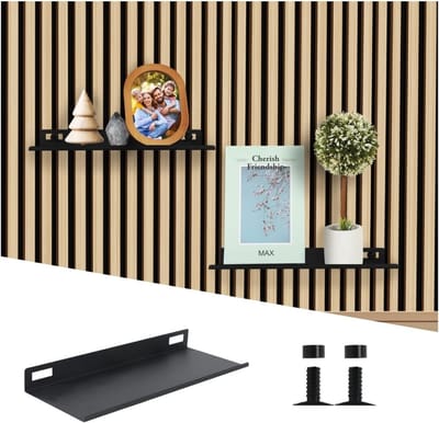 Wandrek voor akoestische panelen, zonder boren, metalen wandrek voor wandpanelen, multifunctioneel rek, wandoplossingen, 40 cm (40 x 15 cm)