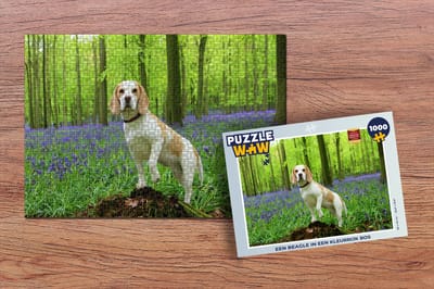 Puzzel Een Beagle in een kleurrijk bos - Legpuzzel - Puzzel 1000 stukjes volwassenen